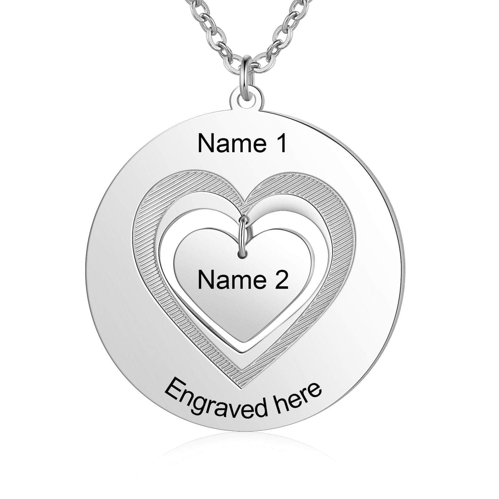 cmoffer Mother's Day,Engraved Necklaces Custom Heart Necklace