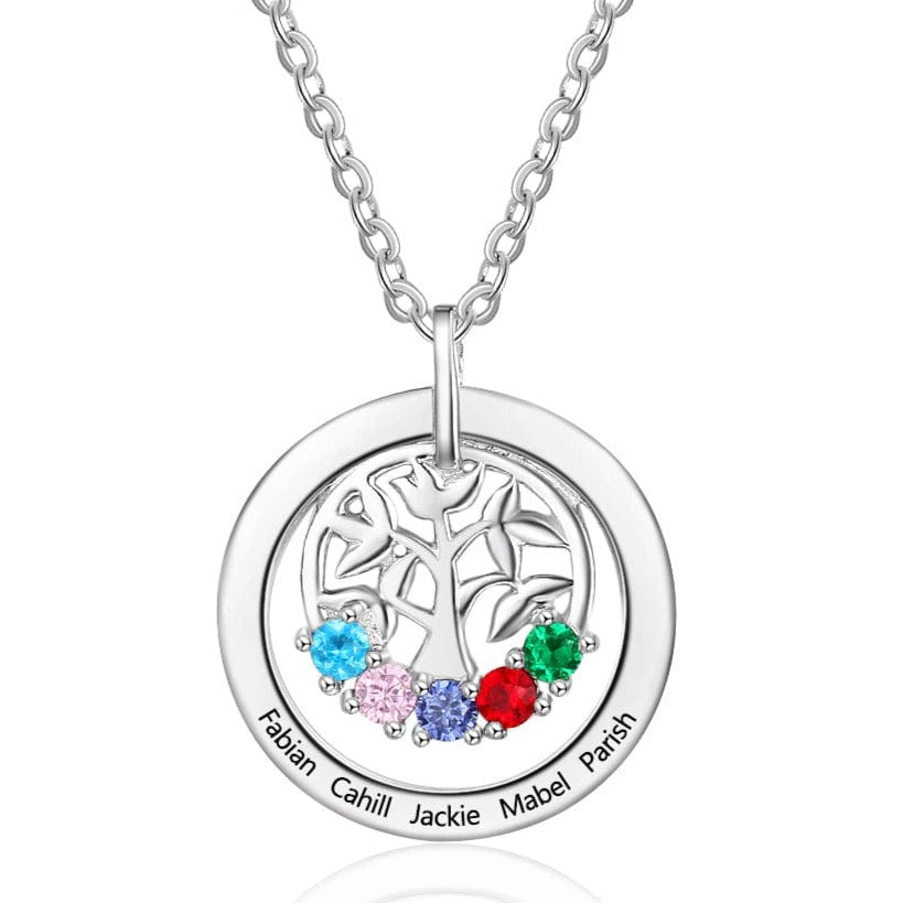 cmoffer Necklace 925 Sterling Silver Family Tree Pendant Necklace
