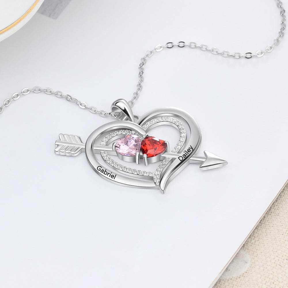 cmoffer Necklace Personalized Arrow and Heart Shape Necklace