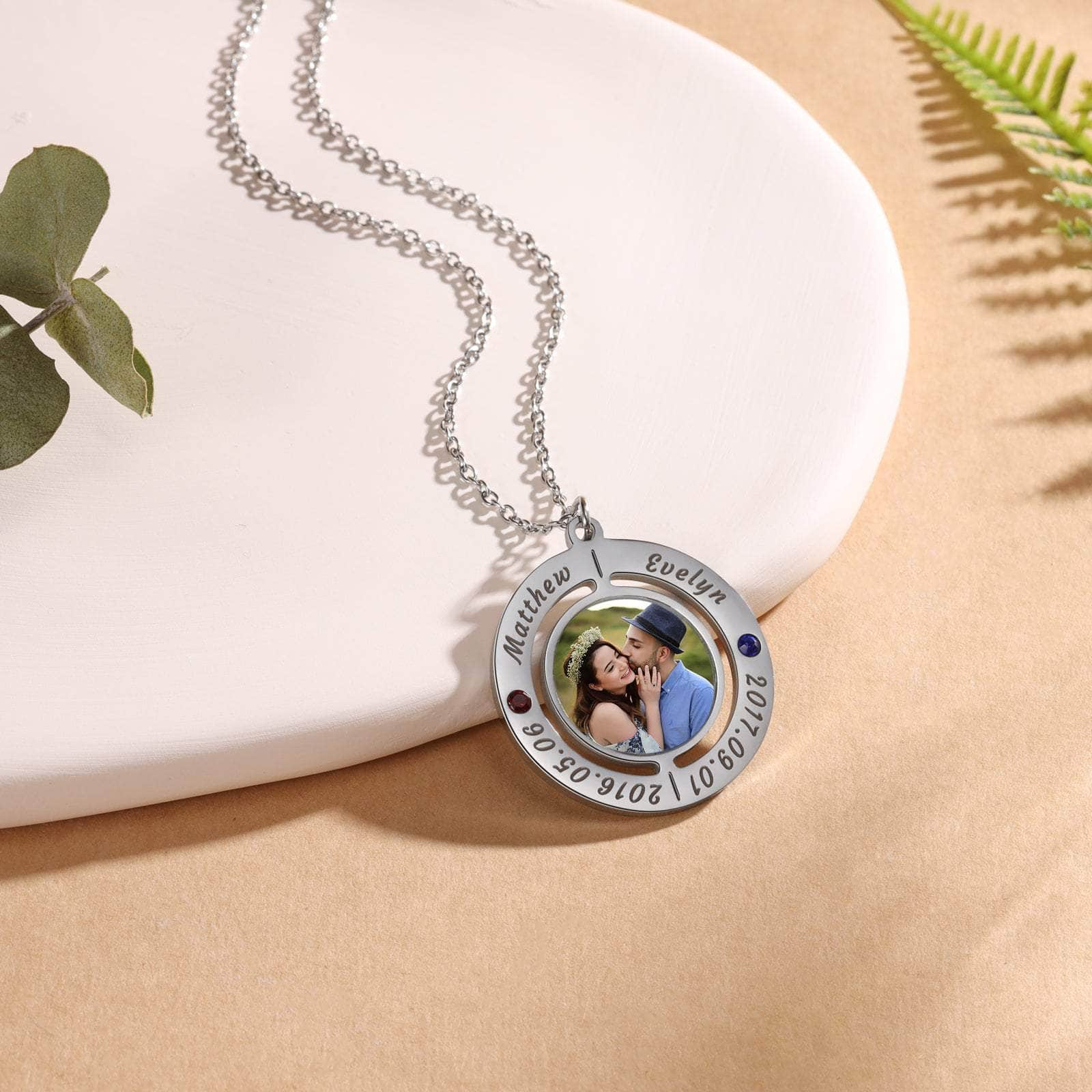 cmoffer Stainless Steel Custom Photo Necklace