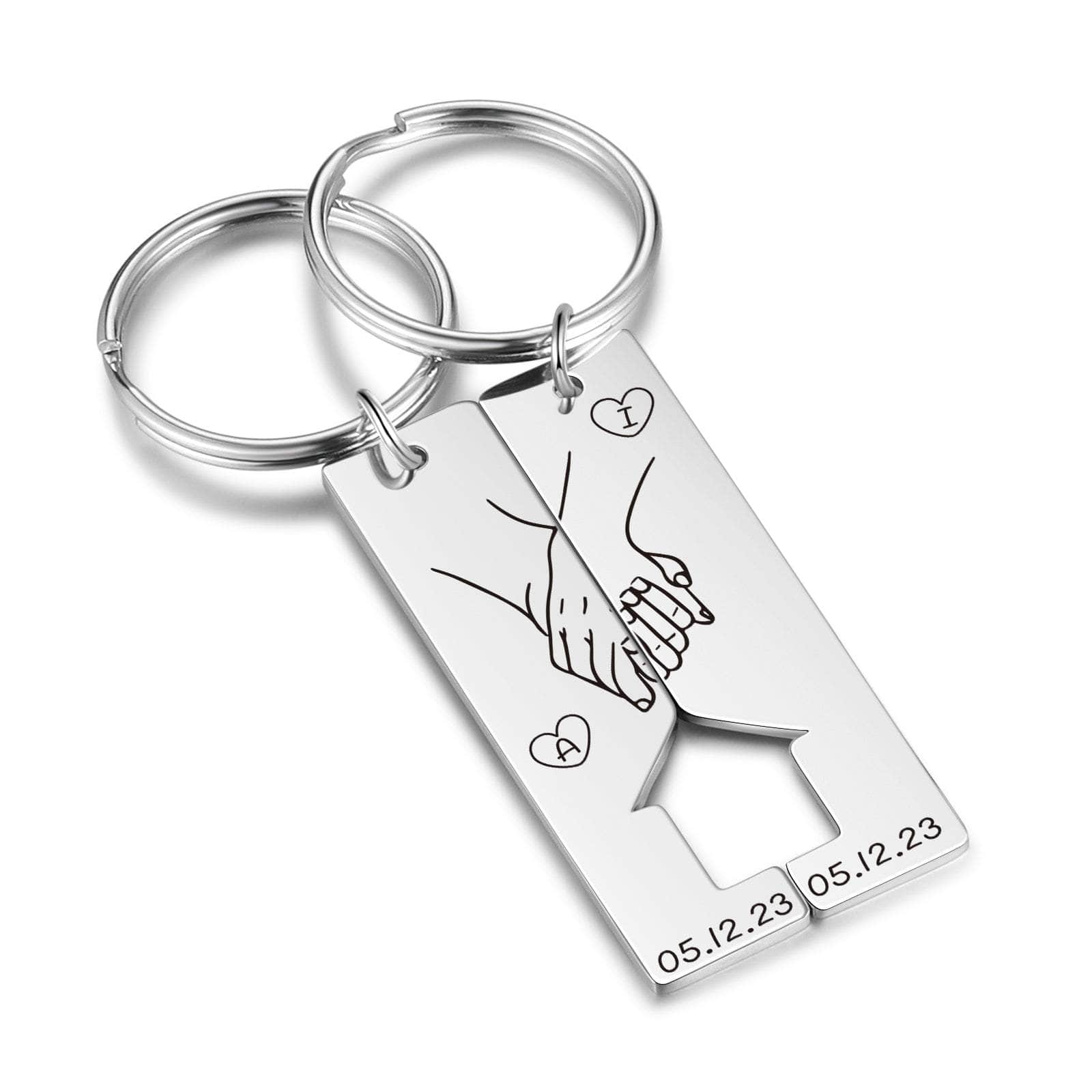 cmoffer Steel Custom Letter Stainless Steel Couple Keychain