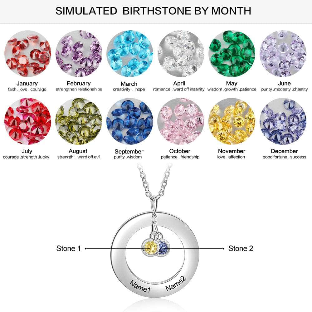 cmoffer Under 4 Dollars,CM Chosen,Birthstone Necklaces 2 Birthstone Circle Necklace