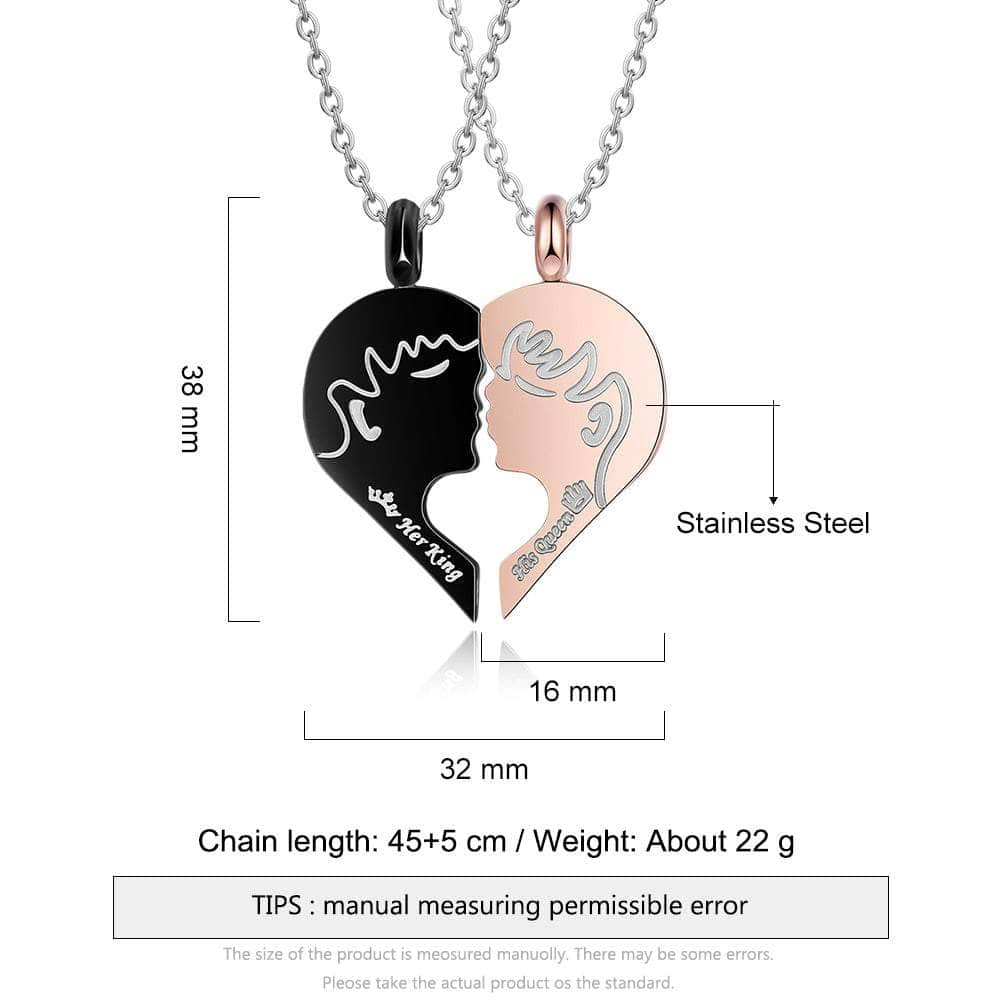 cmoffer Valentine's Day,Engraved Necklaces Custom Broken Heart Necklace