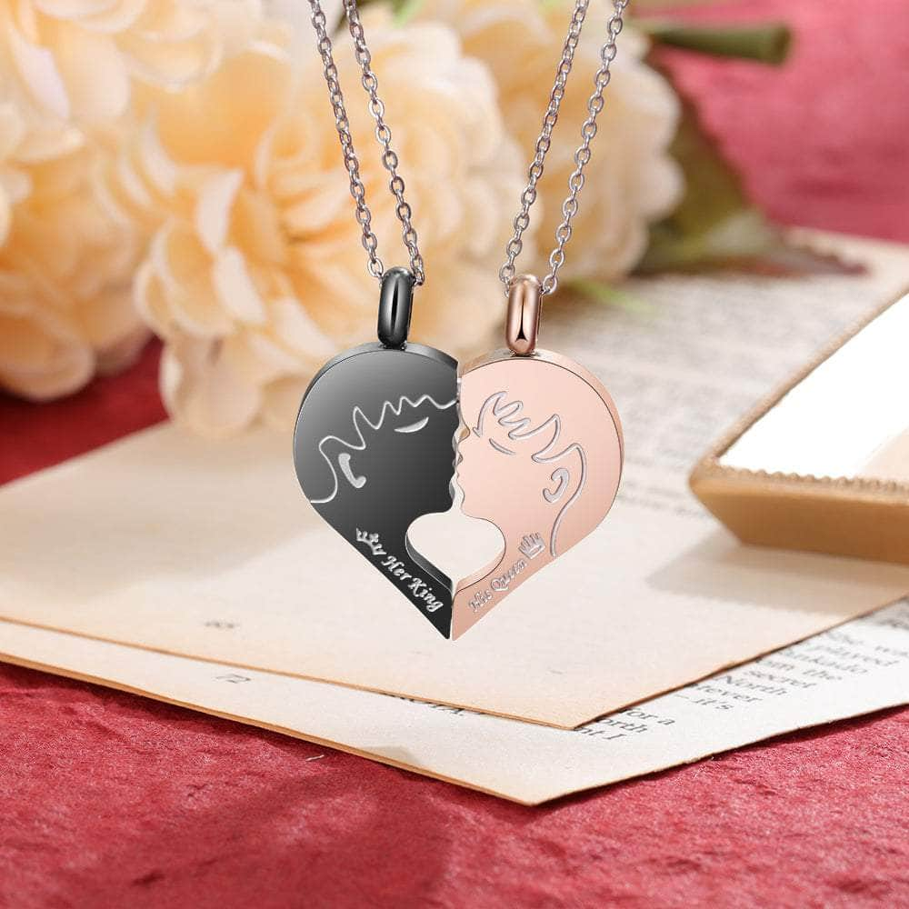 cmoffer Valentine's Day,Engraved Necklaces Custom Broken Heart Necklace