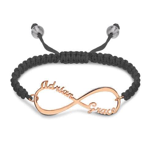 custom Bracelets Infinity 2 Names Cord Bracelet