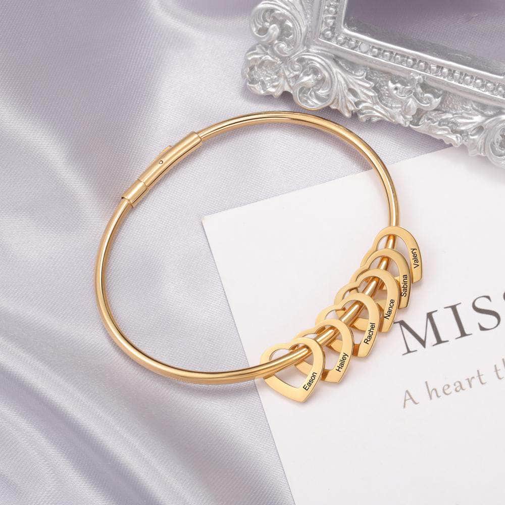 custom CHARMS Gold Heart Name Bracelet