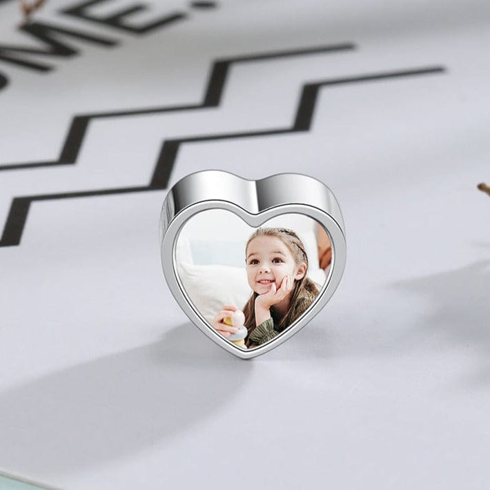 custom CHARMS Heart Engraved Personalized Photo Charm