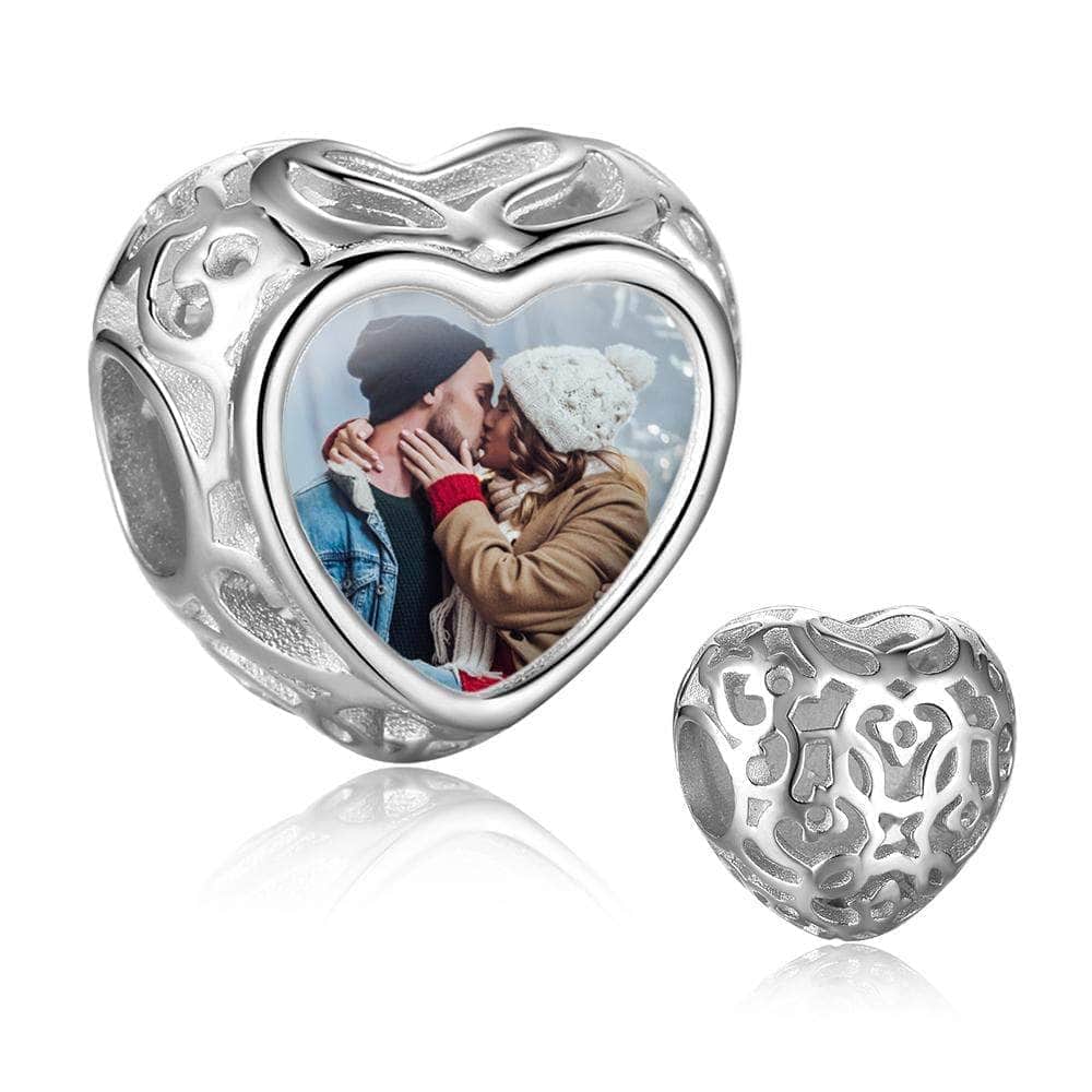 custom CHARMS Lace Heart Personalized Photo Charm