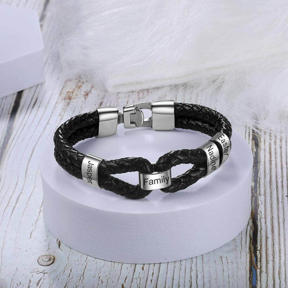 custom charms Leather Engraving Bracelet