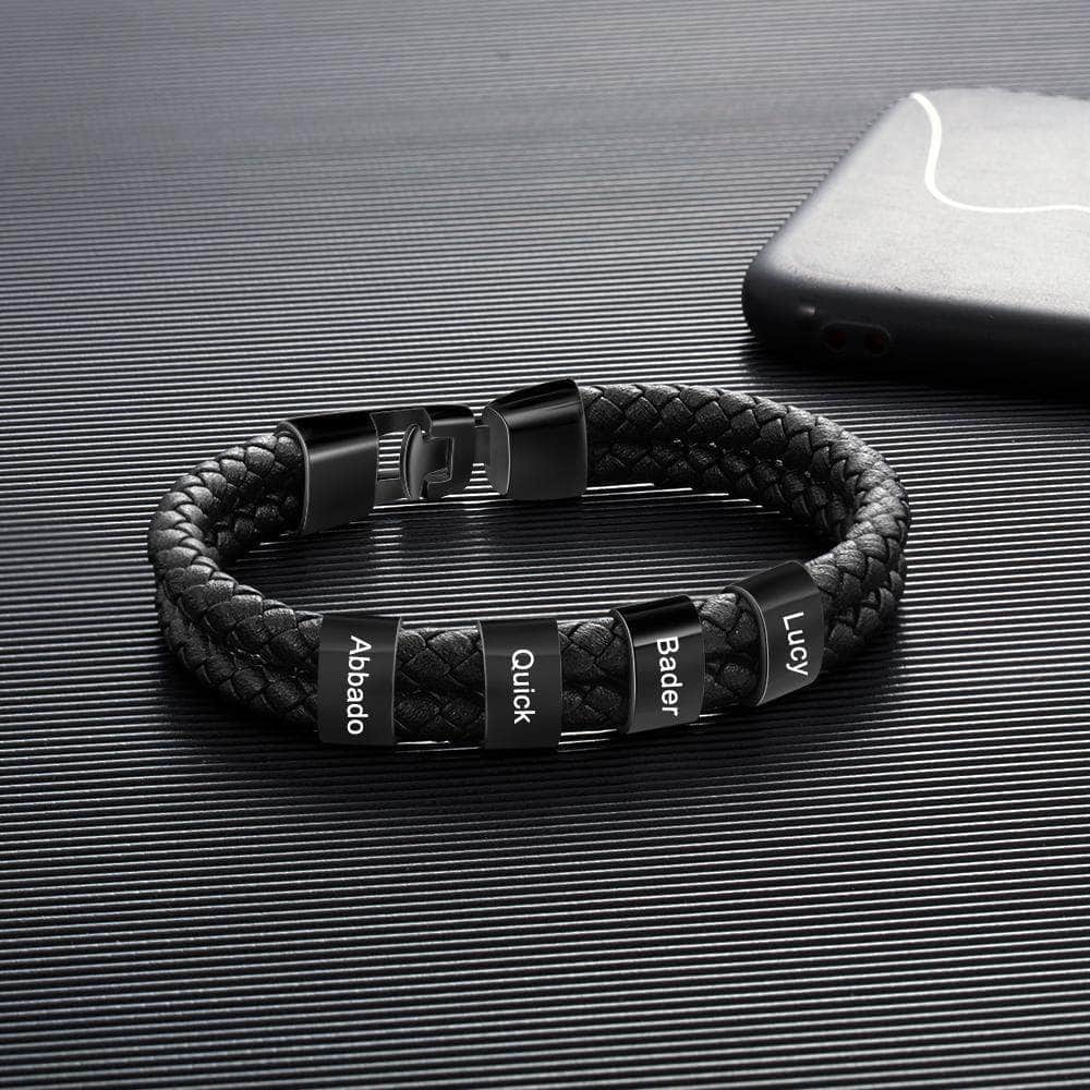 custom CHARMS Leather Personalized Birthstone Bracelet 103727