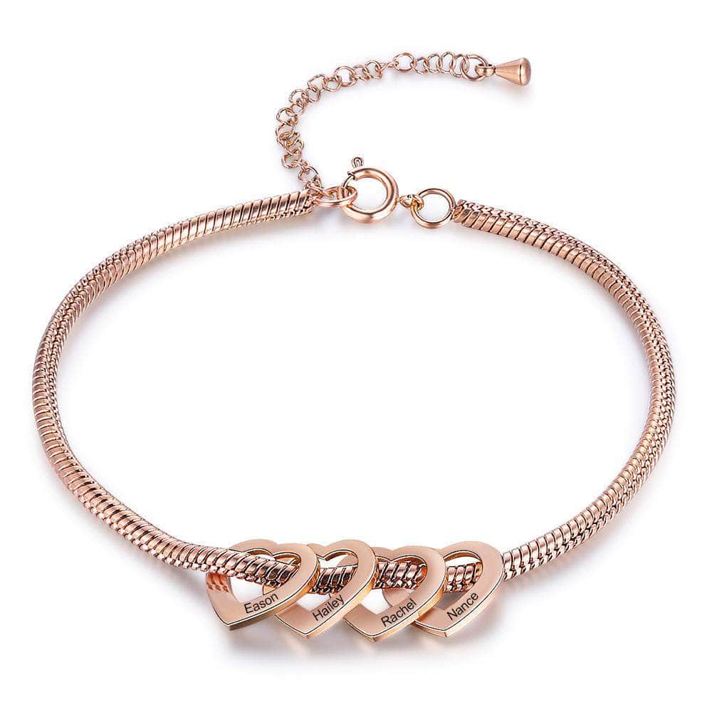 custom CHARMS Rose Gold Name Bracelet