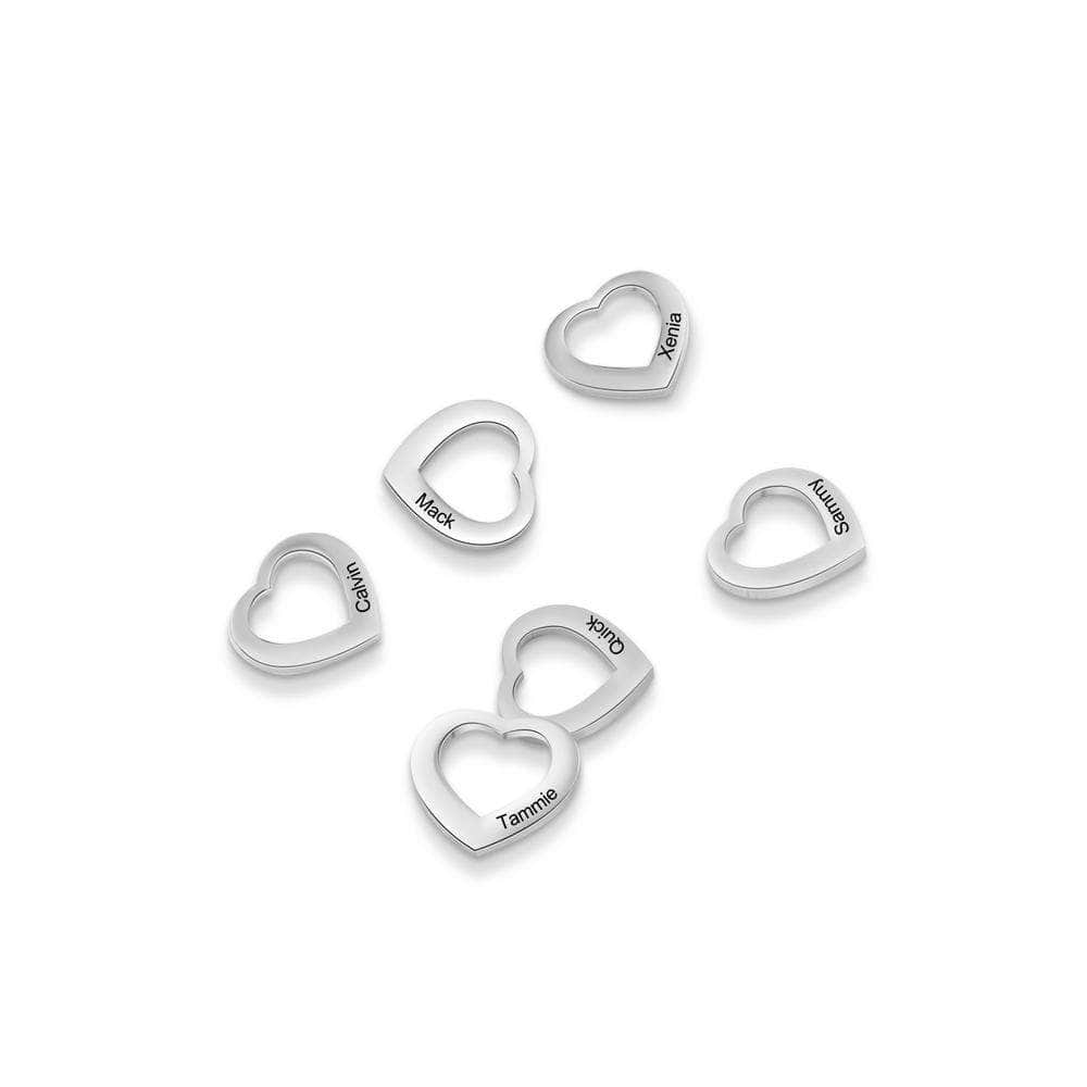 custom CHARMS Silver Stainless Steel Name Hearts
