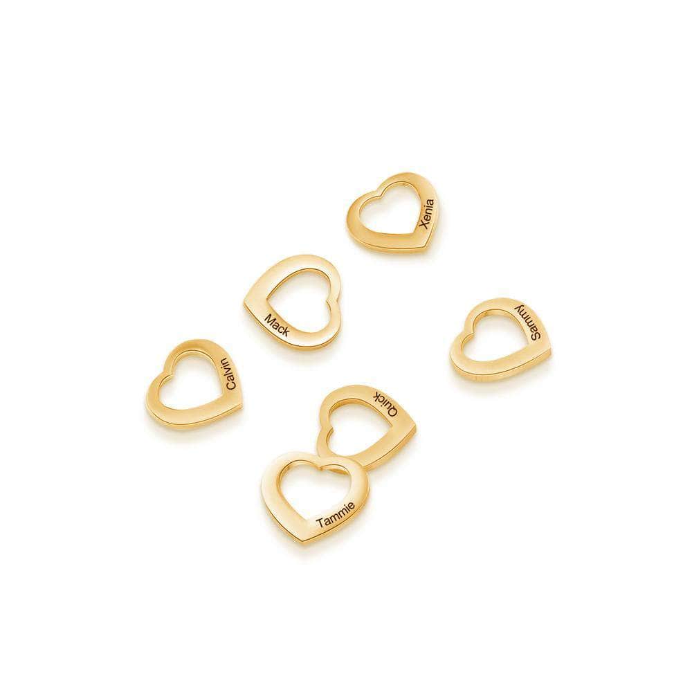 custom CHARMS Yellow Gold Stainless Steel Name Hearts