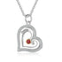 custom Necklace 1 Stone Name Silver Birthstone Heart Shape Necklace NE109341