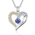 custom Necklace 1 Stone Silver Heart Birthstone Pendant Necklace