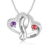 custom Necklace 2 Stone 925 Sterling Silver Heart Necklace