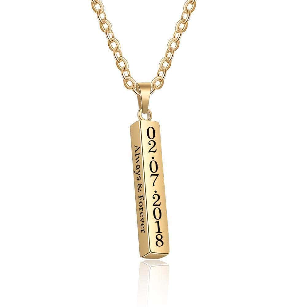 custom Necklace 4 Name Gold Stainless Steel Necklace