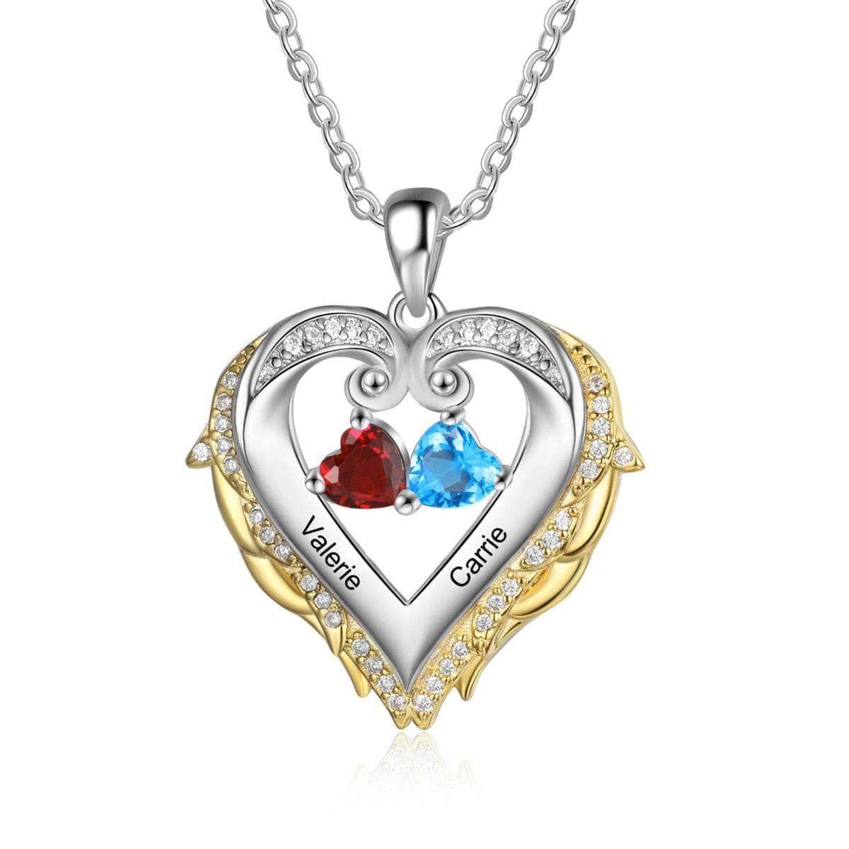 custom Necklace 925 Silver Heart Birthstone Pendant Necklace