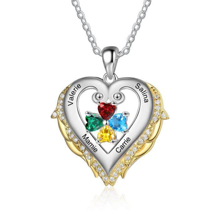 custom Necklace 925 Silver Heart Birthstone Pendant Necklace