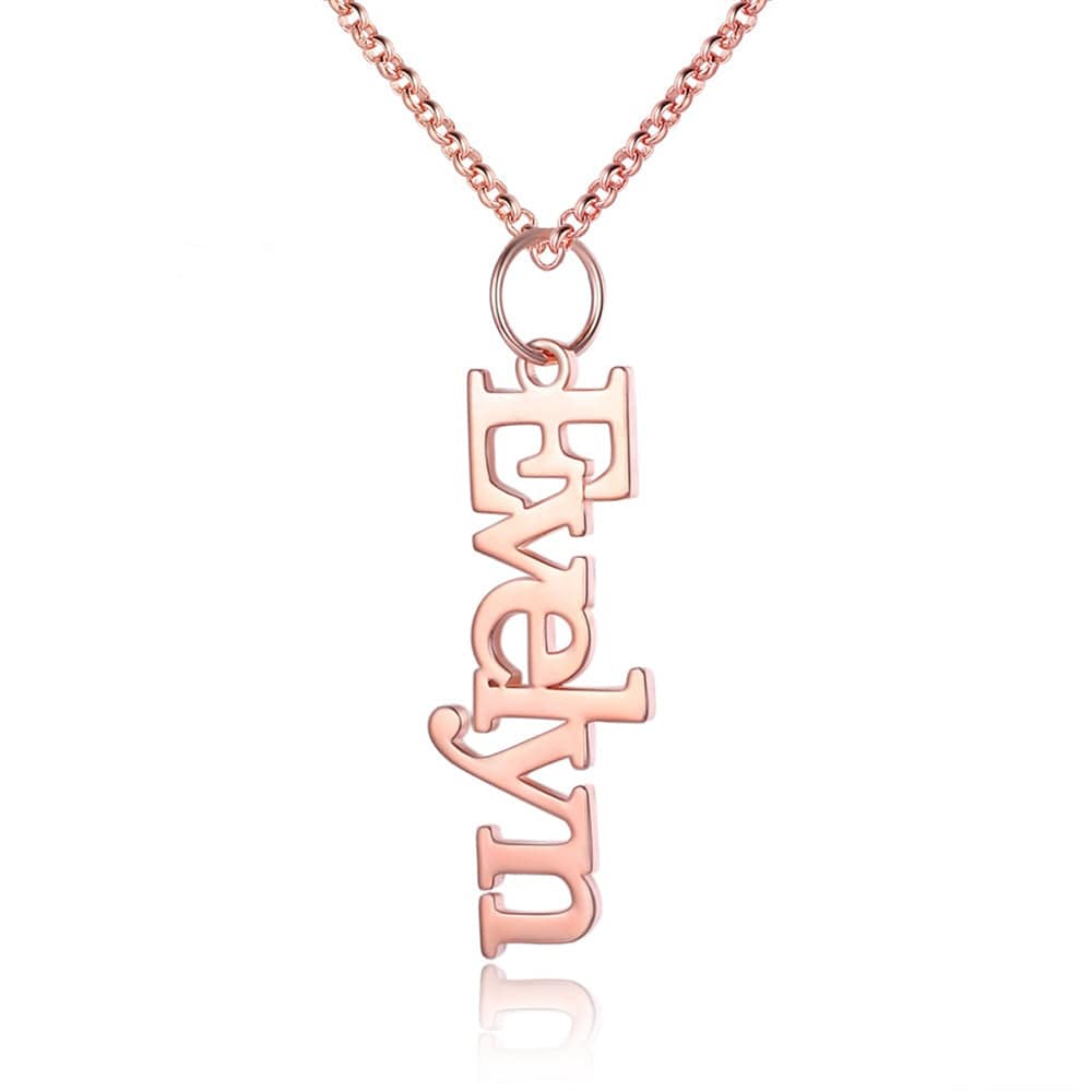 custom Necklace 925 Sterling Silver / Rose Gold Plated Drop Custom Name Necklace