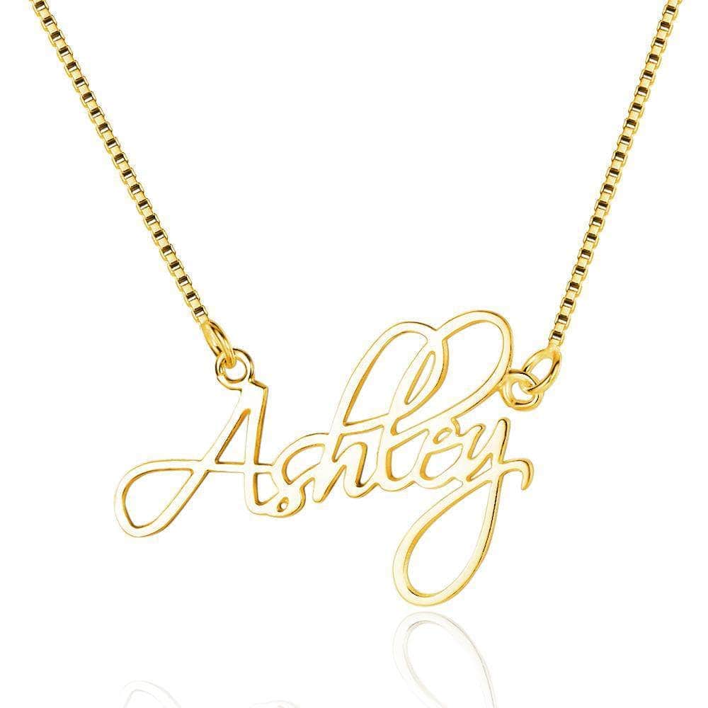 custom Necklace Classic Name Yellow Gold Necklace