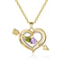 custom Necklace Gold Arrow Heart Birthstone & Engraved Necklace