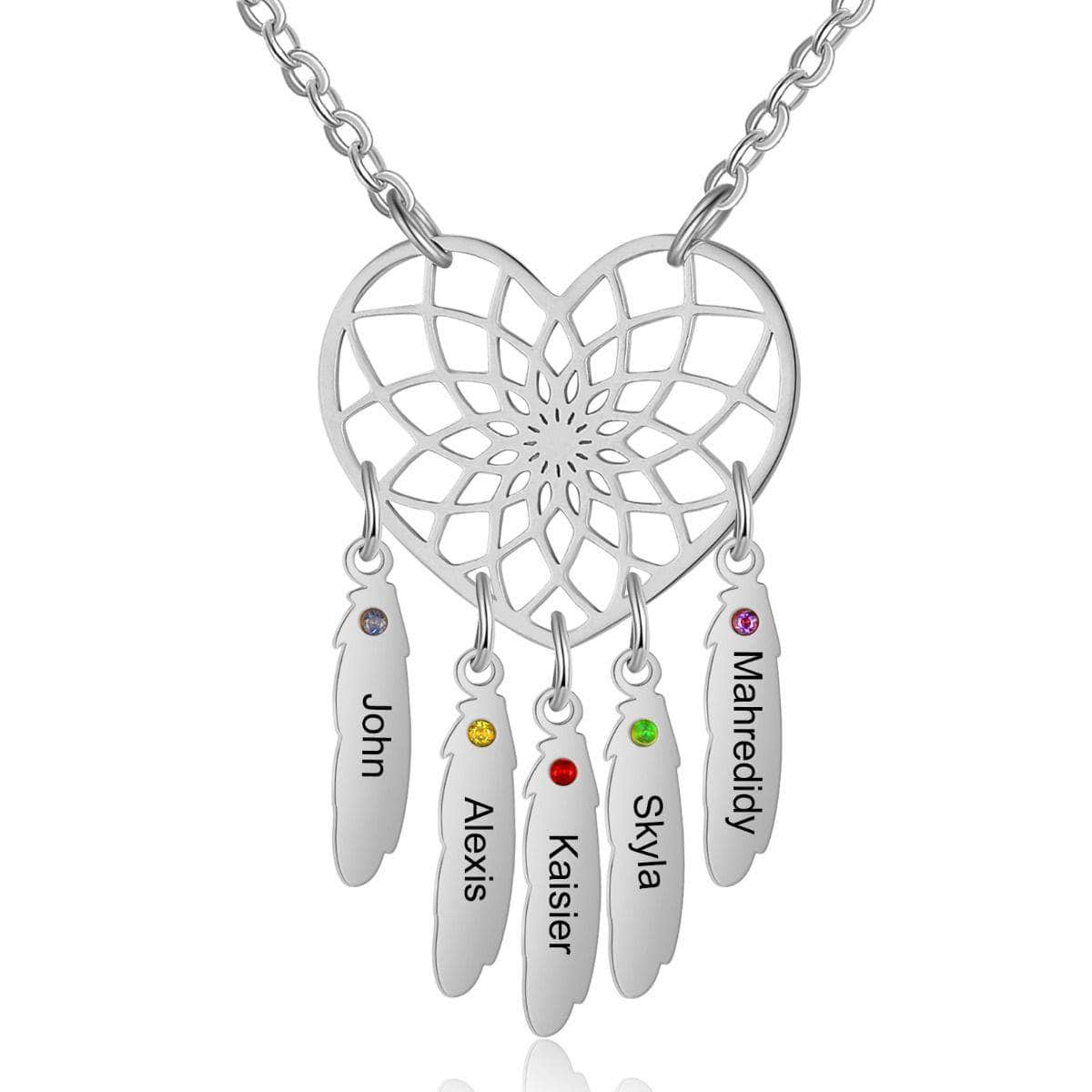 custom Necklace Heart Birthstone Dreamcatcher Necklace