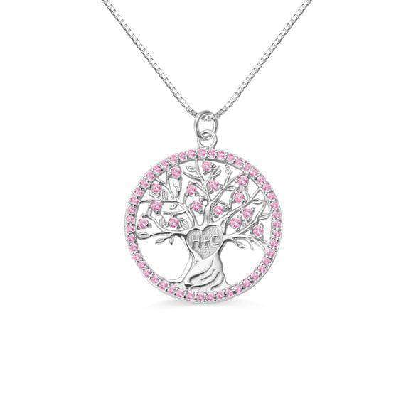 custom Necklace Personalized Heart Tree Birthstone Necklace x