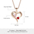 custom Necklace Rose Gold Heart Birthstone & Engraved Necklace