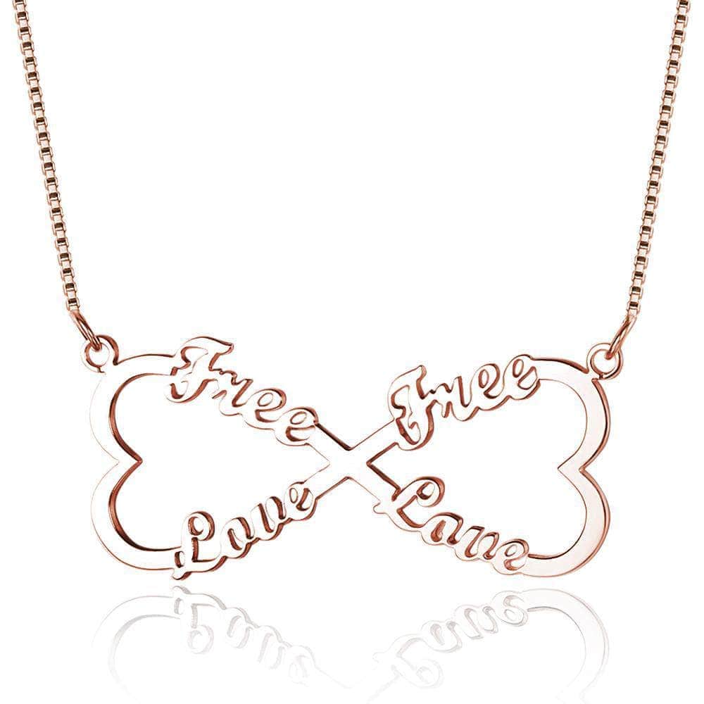 custom Necklace Rose Gold Infinity 4 Name Necklace