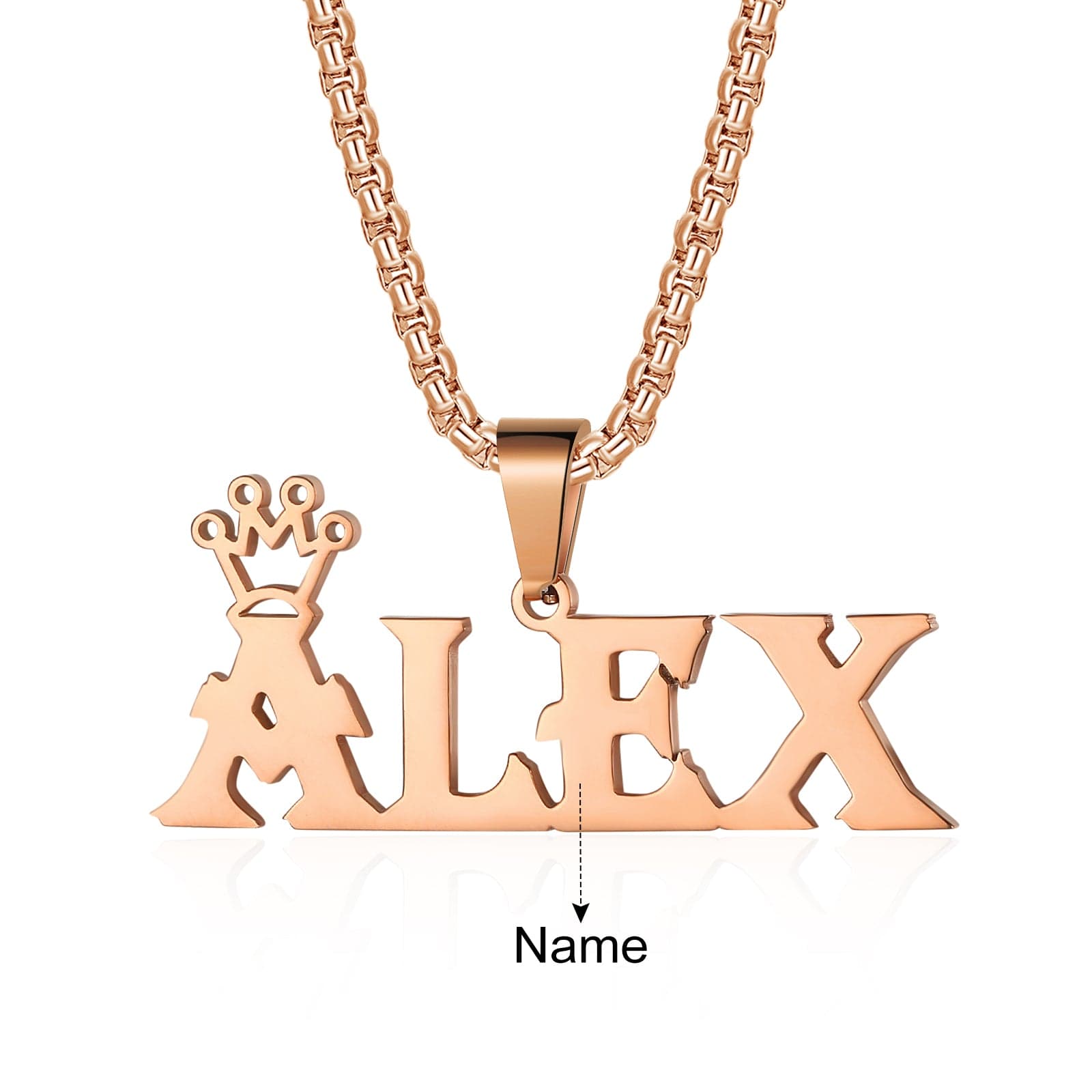 custom Necklace Rose Gold Plated Persaonlized Name Necklace