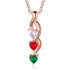 custom Necklace Rose Gold Twist Drop Birthstone & Engraved Necklace