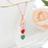 custom Necklace Rose Gold Twist Drop Birthstone & Engraved Necklace