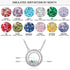 custom Necklace Round Birthstone & Engraved Necklace