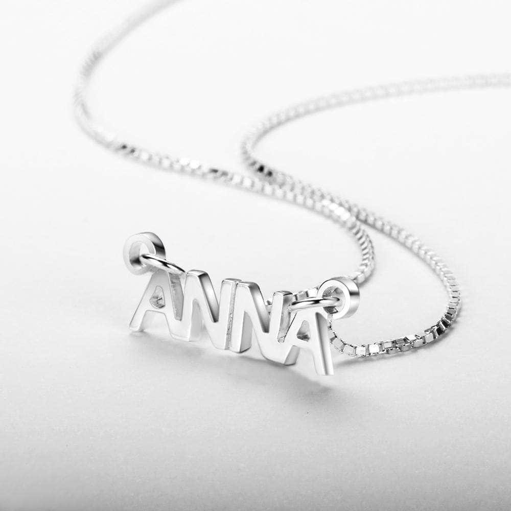 custom Necklace Silver Capital Letter Necklace