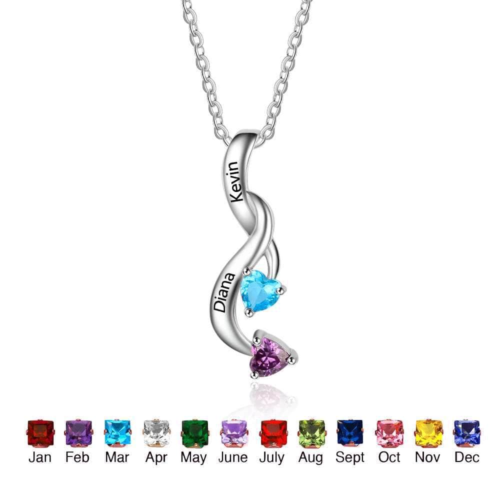 custom Necklace Sterling Silver Birthstone Necklace