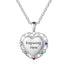 custom Necklace Sterling Silver Birthstones Heart Shape Necklace