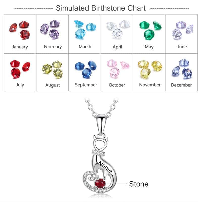 custom Necklace Sterling Silver One Birthstone Necklace