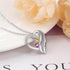 custom Necklace Sterling Silver Two Birthstone Heart Necklace