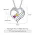 custom Necklace Sterling Silver Two Birthstone Heart Necklace