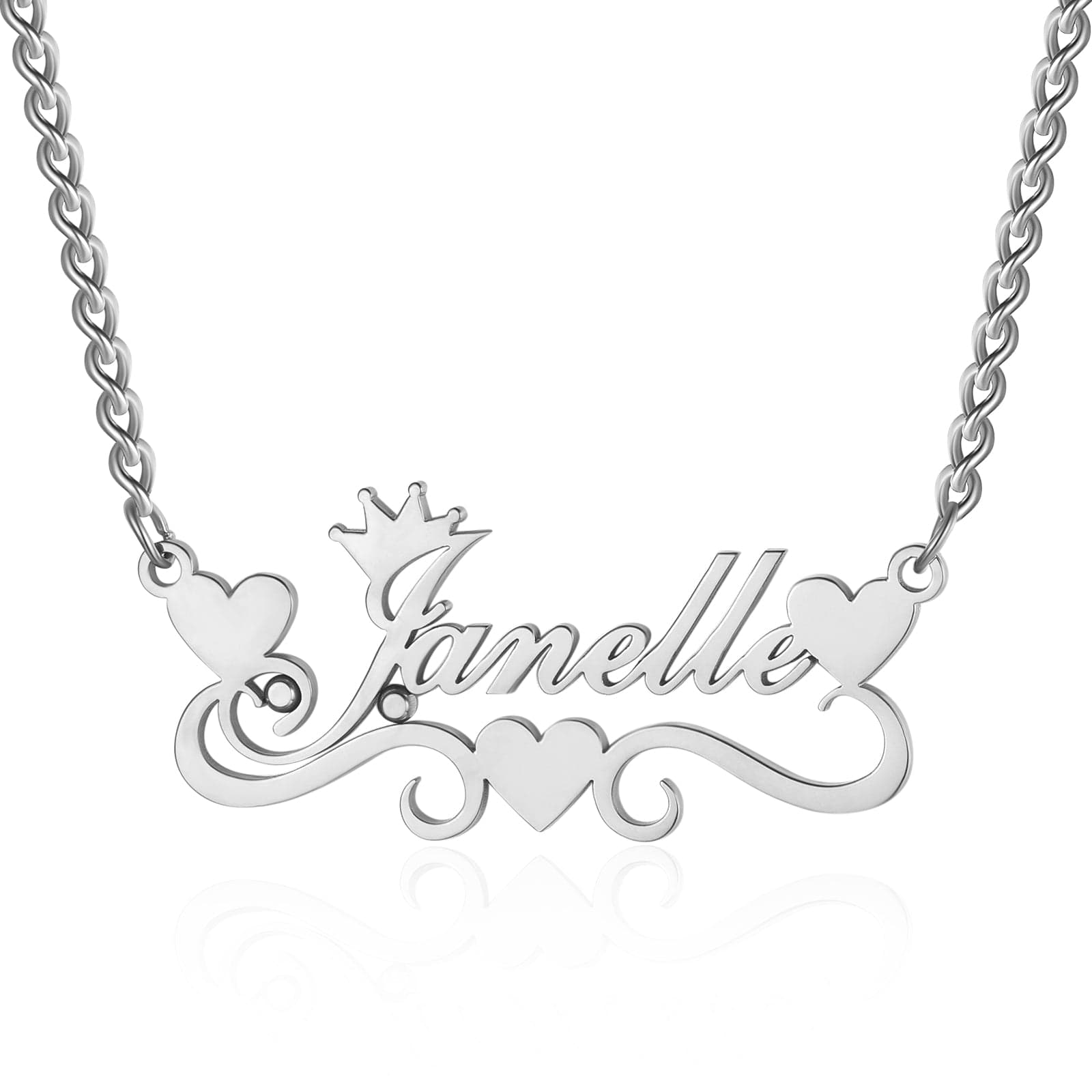 custom Necklace White Gold Plated Custom Name Necklace