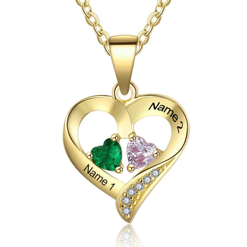 custom Necklace Yellow Gold Birthstone & Engraved Necklaces