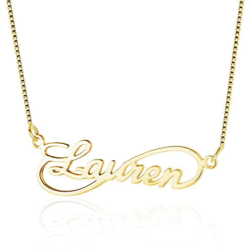 custom Necklace Yellow Gold Infinity Name Necklace