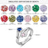 custom Rings 2 Stone Birthstone & Engraved Ring