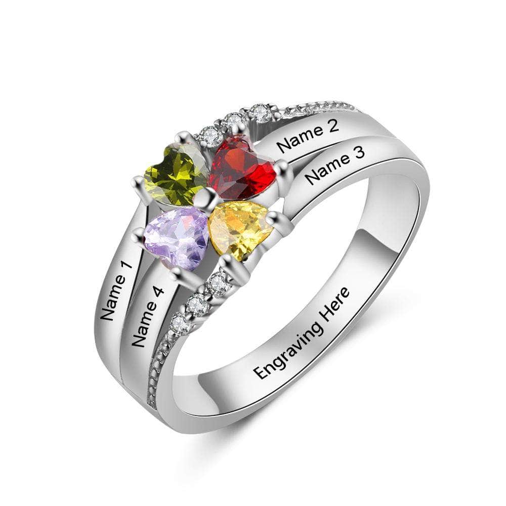 custom Rings Birthstone & Engraved Ring 103712
