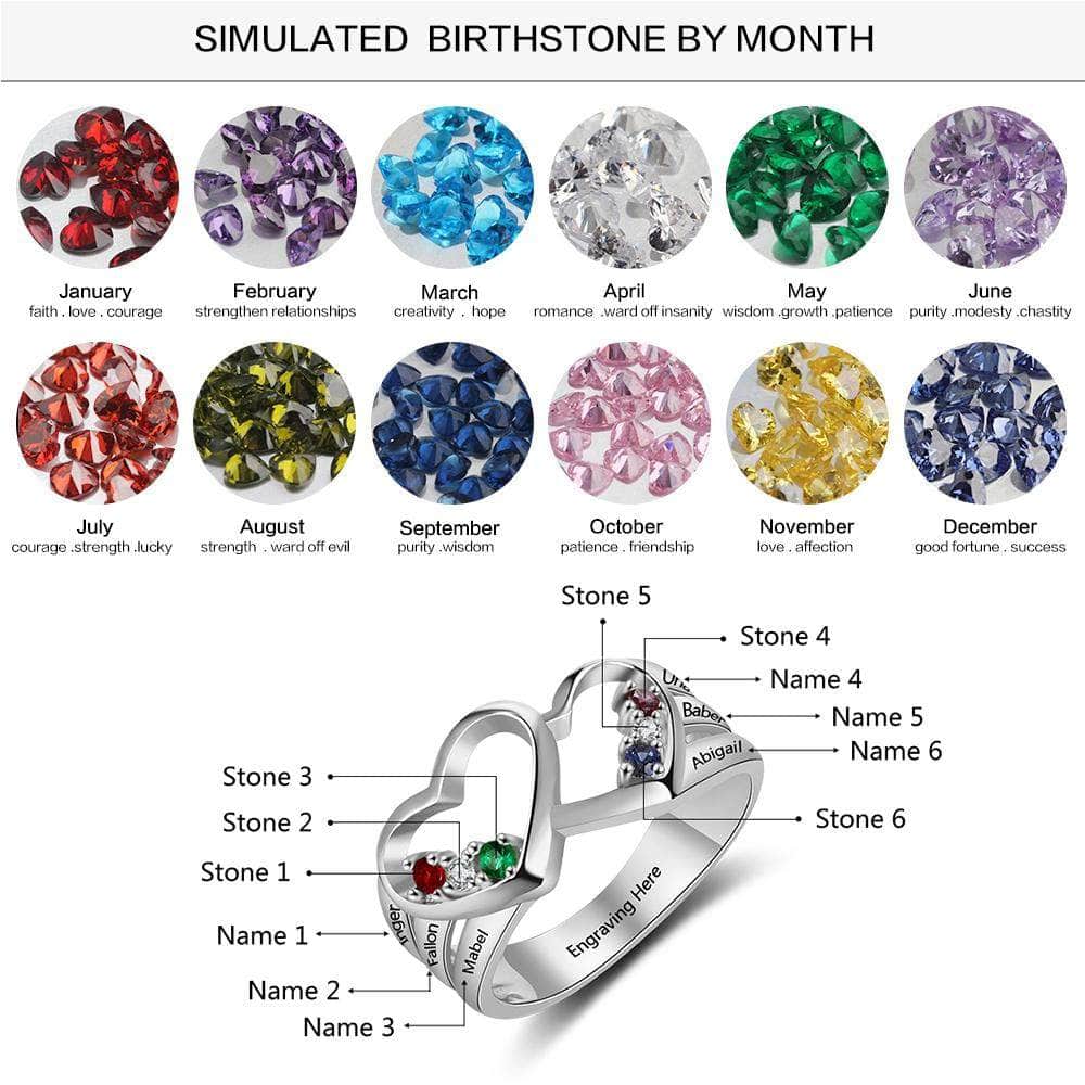 custom Rings Birthstone & Engraved Ring 103714