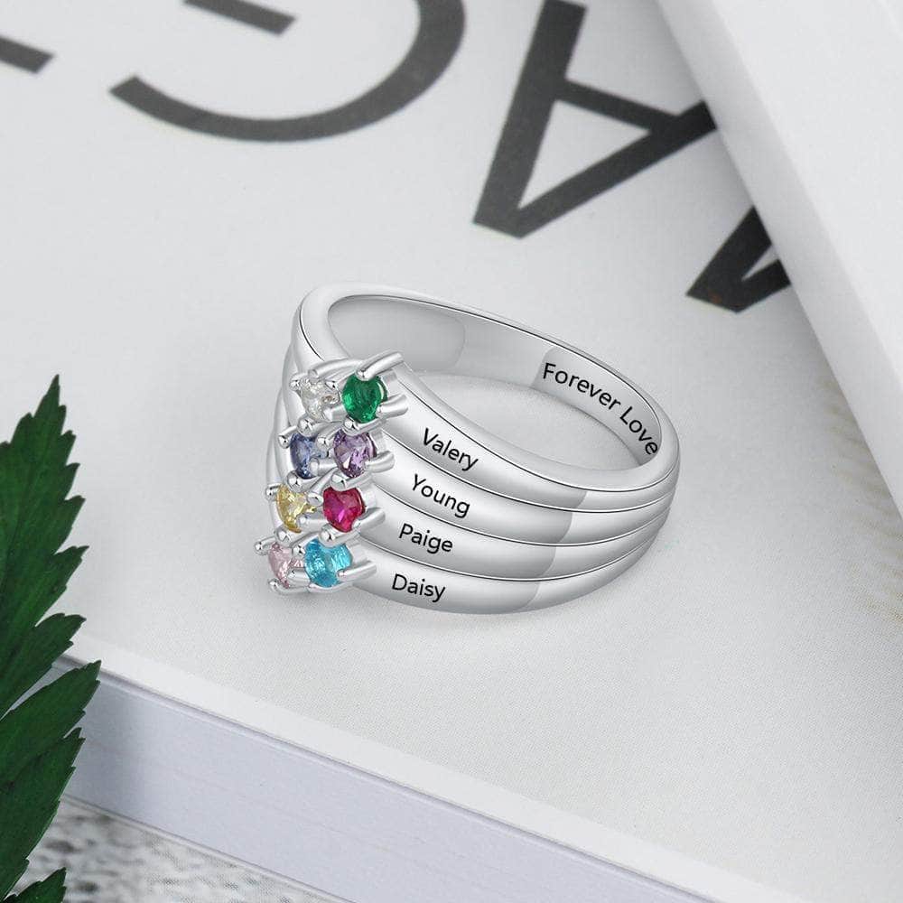 custom Rings Birthstone & Engraved Ring 103757