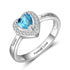 custom Rings Heart Stone Birthstone & Engraved Ring