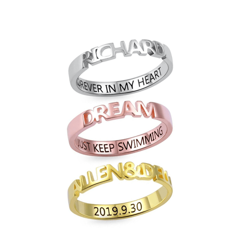 custom Rings Personalized Stackable Name Rings