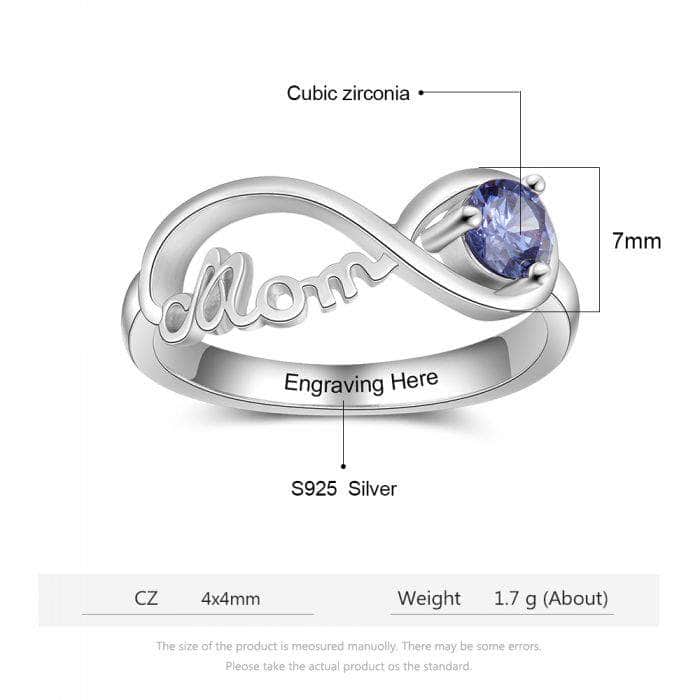 custom Rings S925 MOM Rings with Birthstone